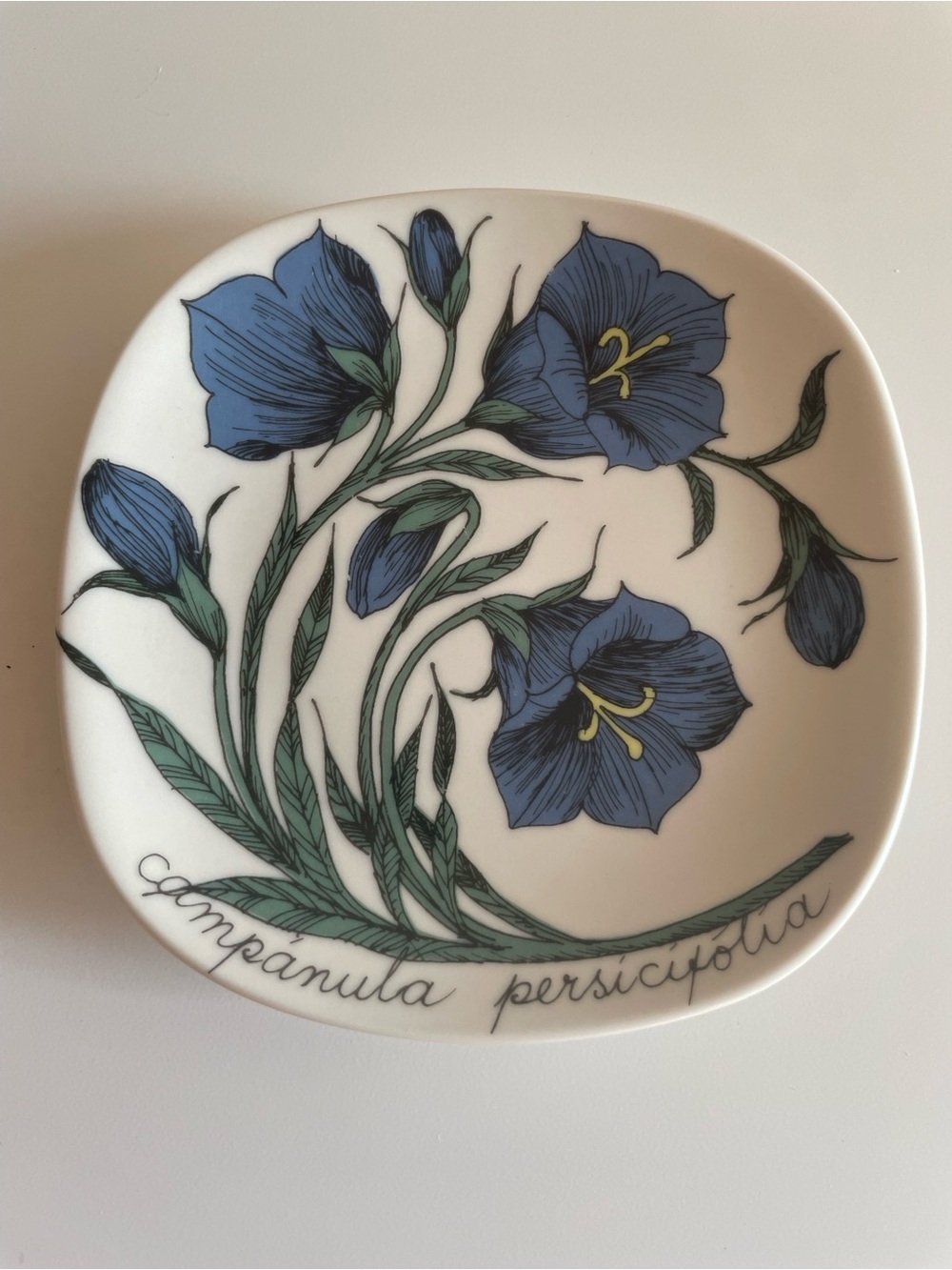Arabia Finland Blue Campanula Floral Trinket Dish